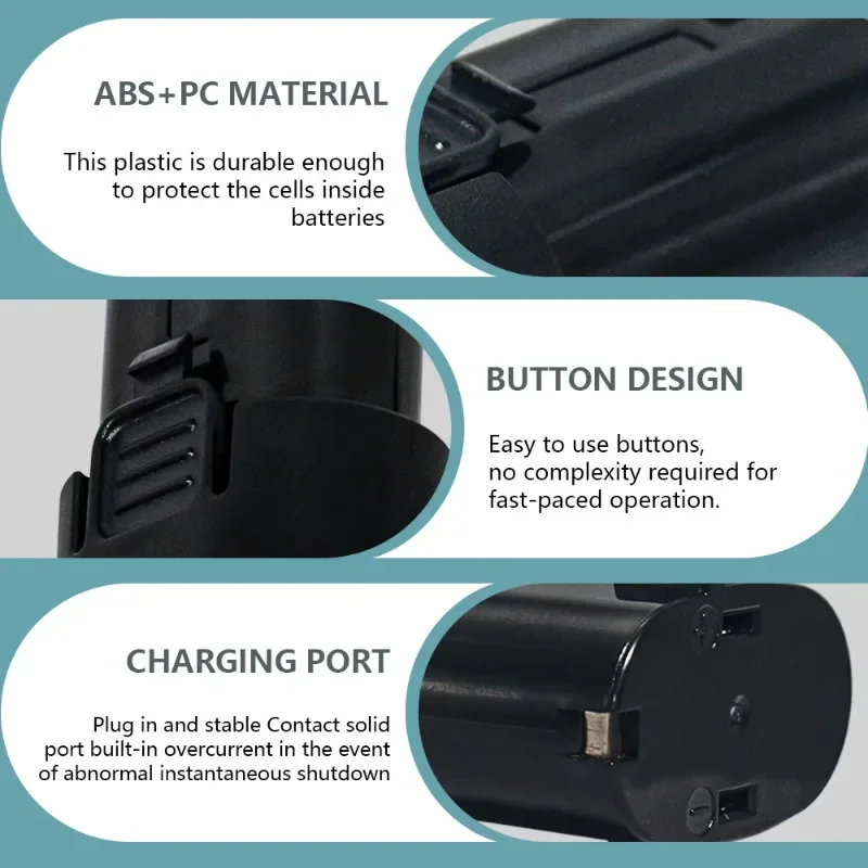 7.2V 3.0Ah Li‑ion Rechargeable Battery Pack, Direct Install Replacement for Cordless Hand Drill Screwdriver Tools