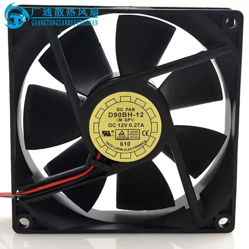for D90BH-12 for Yuelun 9025 DC 12V 0.27A 9CM UPS Axial Flow Fan Cooling Fan Original