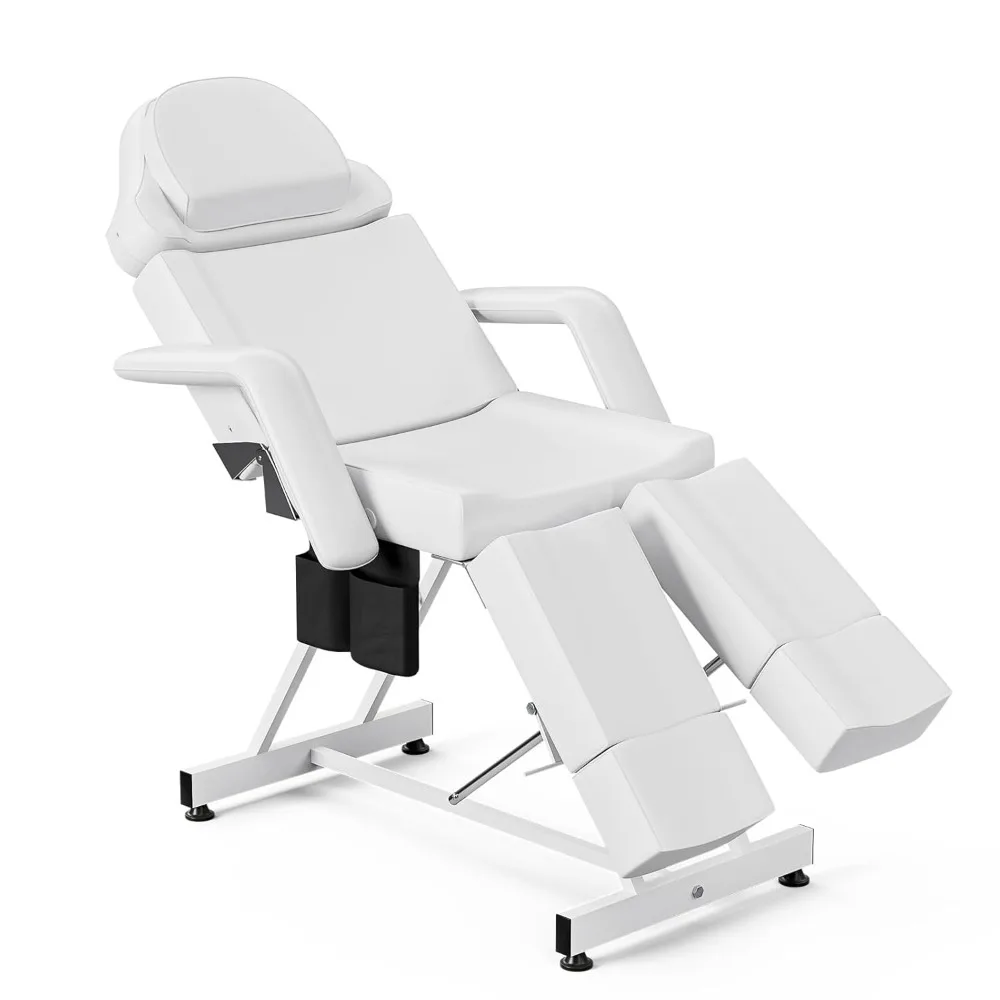 

Multi functional facial bed tattoo table and chair, with 2 adjustable split legs and storage bags