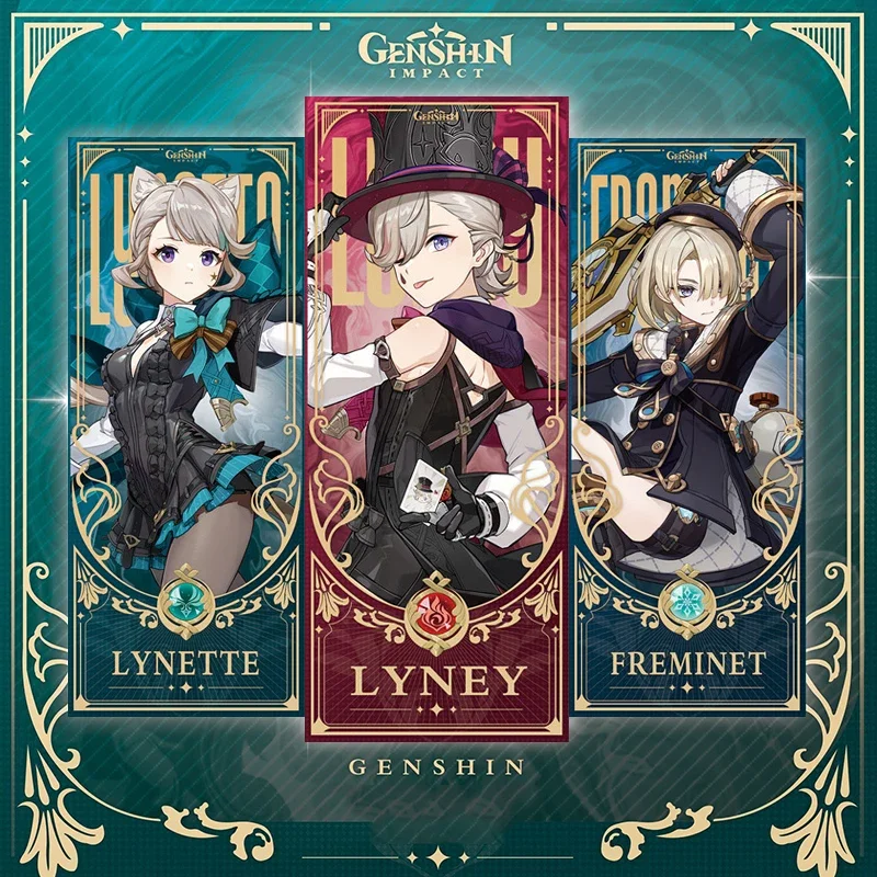 Jeu de Cartes de Collection Genshin Impact, Fontaine Lyney LyNouveau Fremretours, Accessoires de Cosplay, Tarot Anime, Cadeaux