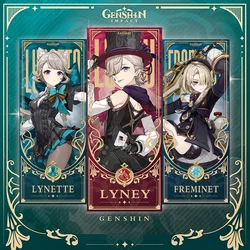 Genshin Impact Collection Cards Games Fontaine Lyney Lynette Freminet Cosplay Props Anime Tarot Card Game Collection Cards Gifts