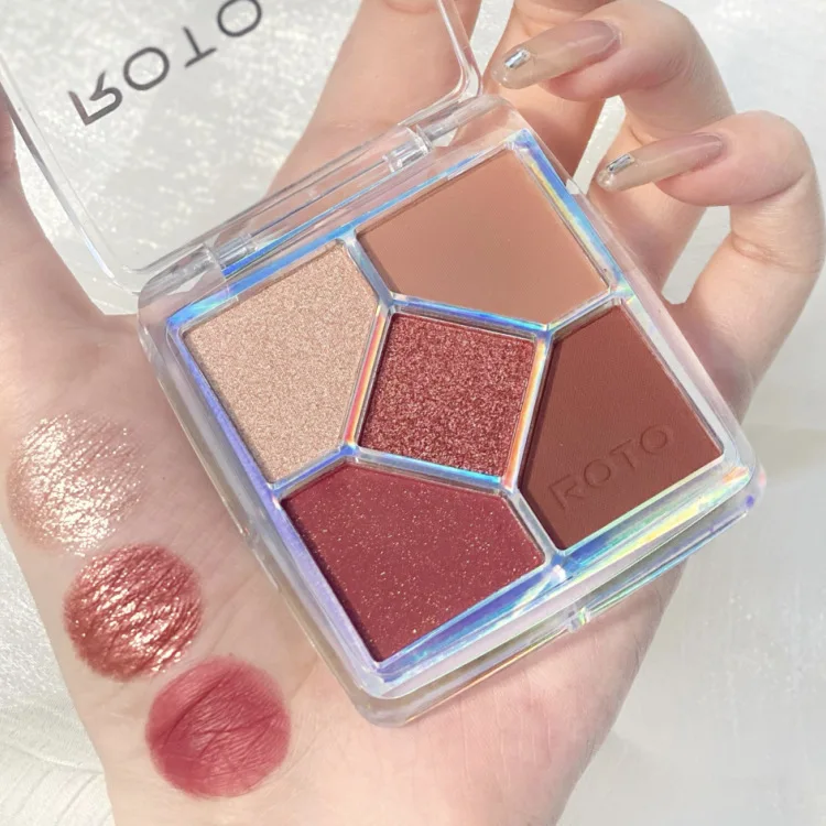 モカチョコレート 5 色のアイシャドウパレットマットパーリーグリッター仕上げ女性メイクチョコレートアイシャドウ日本の化粧品