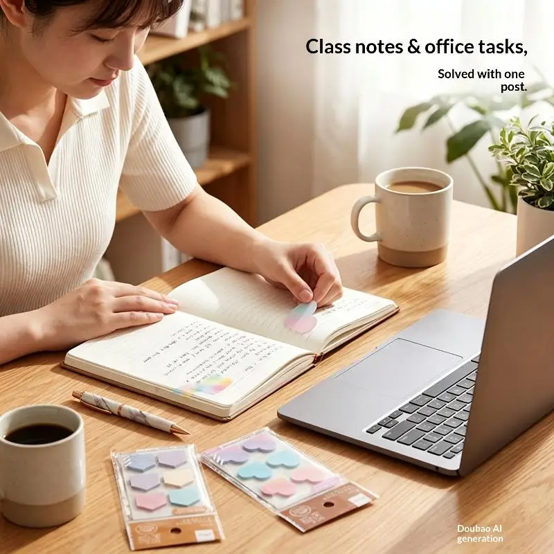 90Sheets Stationery Bookmark Planner Stickers Self Adhesive Loose-leaf Memo Pad Page Markers Paper Flags Tabs Stickers