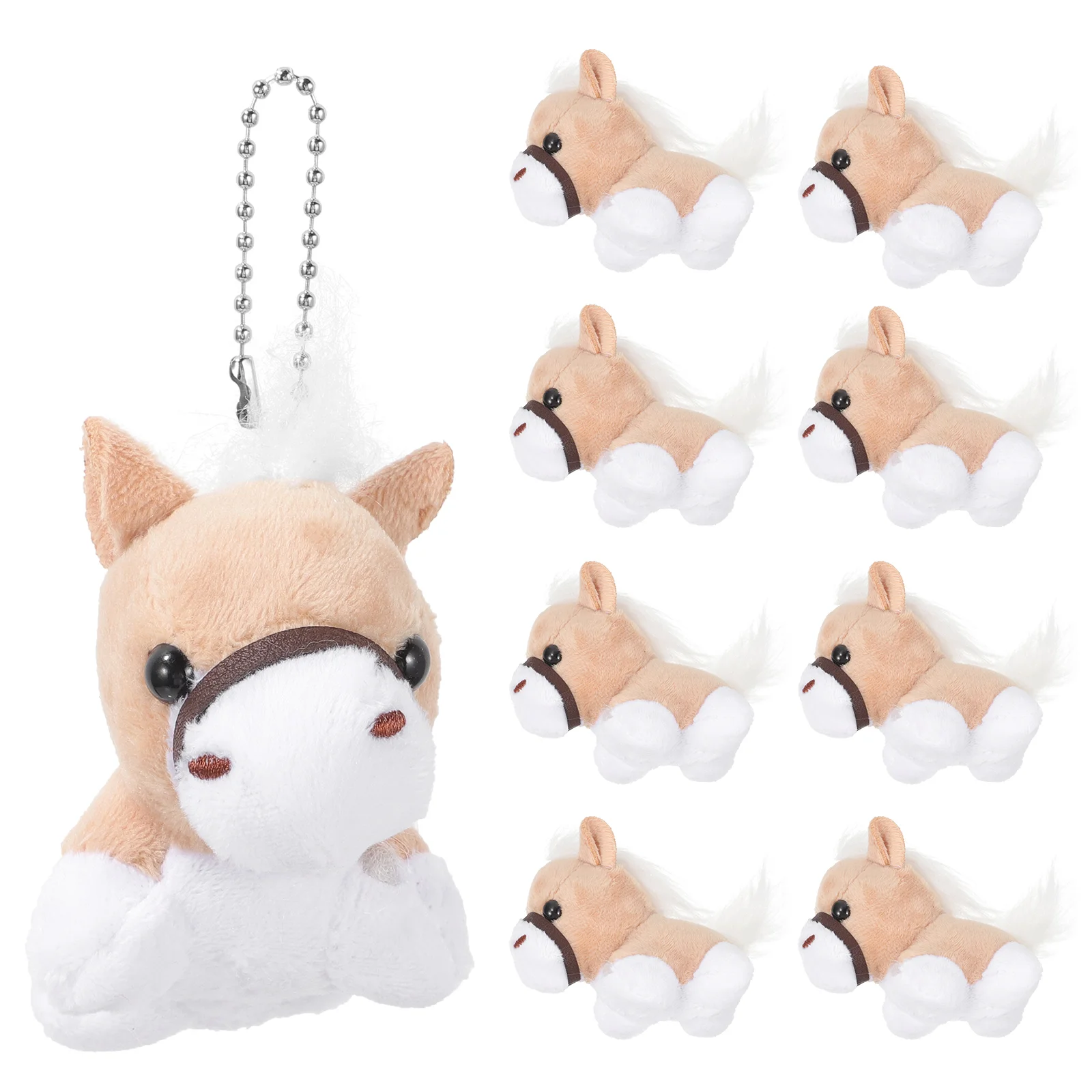 12 Pcs Toy Keychain Pendant Charms Soft Ornaments Animal Cute Hanging Decor Backpack Horse Stuffed Animals Cartoon