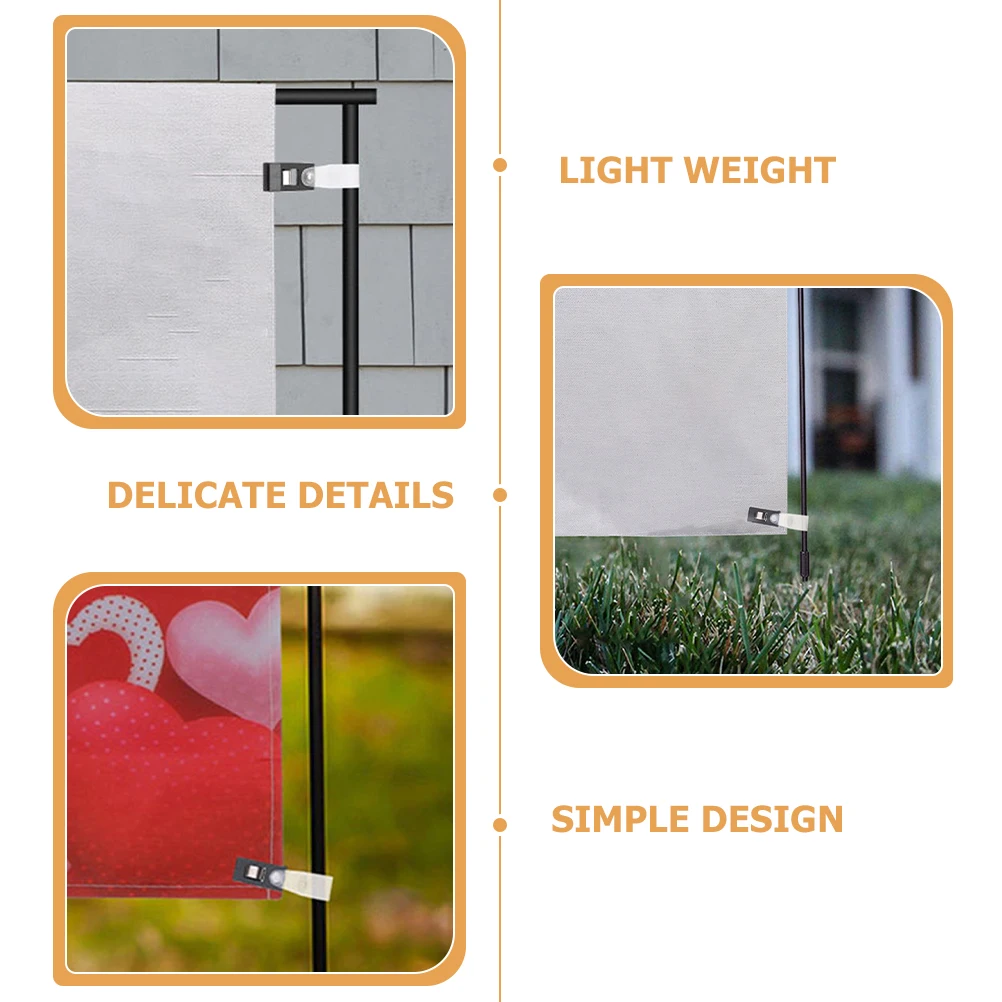 

8Sets Anti Wind Flags Clips Reliable Plastic Garden Flag Stopper Lawn Banner Fixing Clips Windproof Holder Banner Stopper