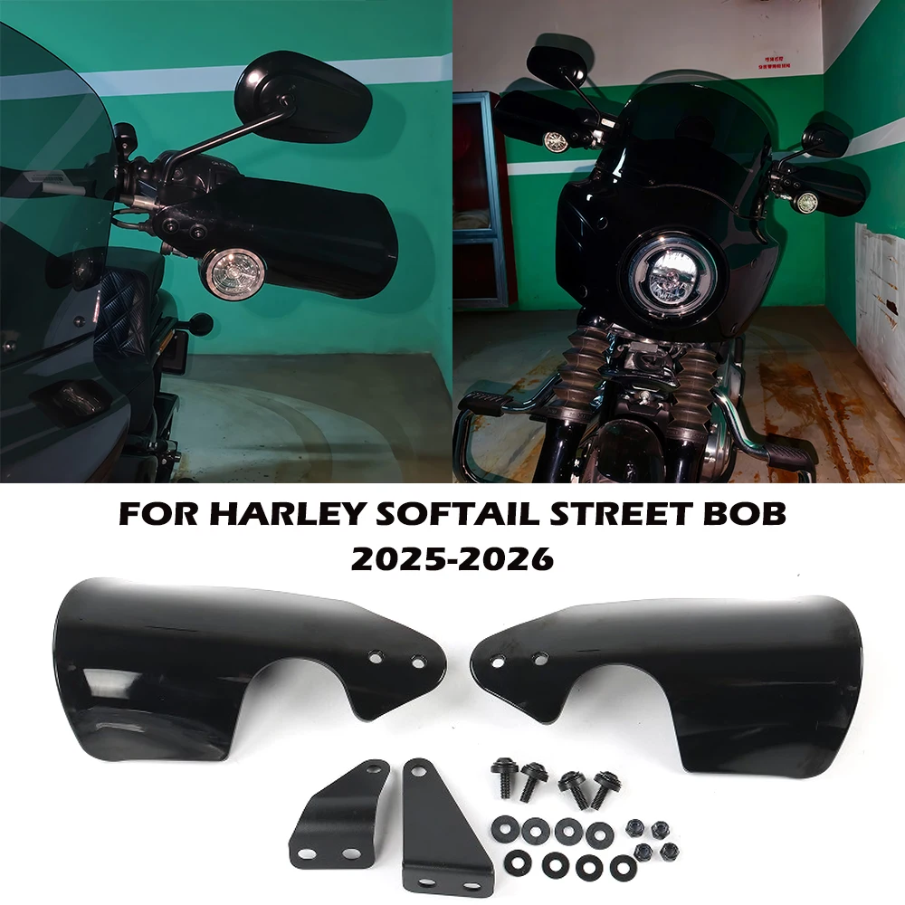 

For Harley Softail Street Bob 2025-2026 Black Handguards Protector Handlebar Hand Guard Shield Cover Accessories