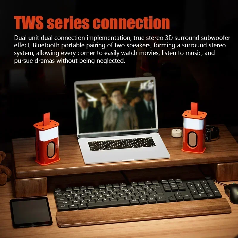 Speaker Bluetooth K08 LED Soundbar Berkedip Pengeras Suara Subwoofer Dalam Ruangan Luar Ruangan Portabel Mendukung Kartu TF Radio FM Tahan Air