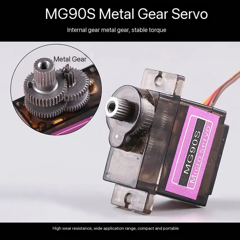 1/5pcs MG90S Servo Fixed-Wing RC Model Aircraft 13.6G 25KG High-Torque Metal Gear 180 degrees 360 degrees