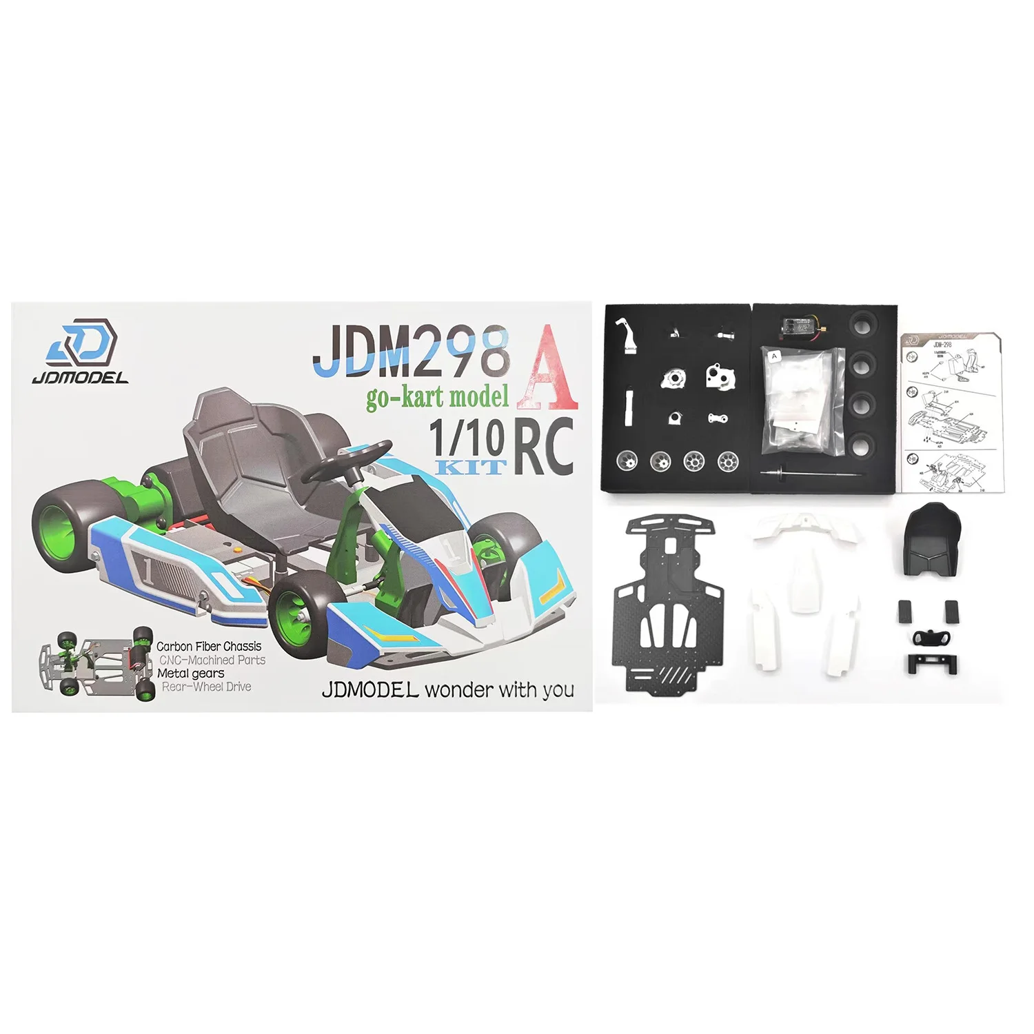

KIT JDM 298A 1/10 4x4 RC Go-Kart Unlimited DIY Модель автомобиля с дистанционным управлением Электрический гоночный автомобиль Двигатель без батареи для взрослых