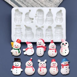 Snowman Christmas Silicone Sugarcraft Mold Cupcake Baking Mould Fondant Cake Decorating Tools