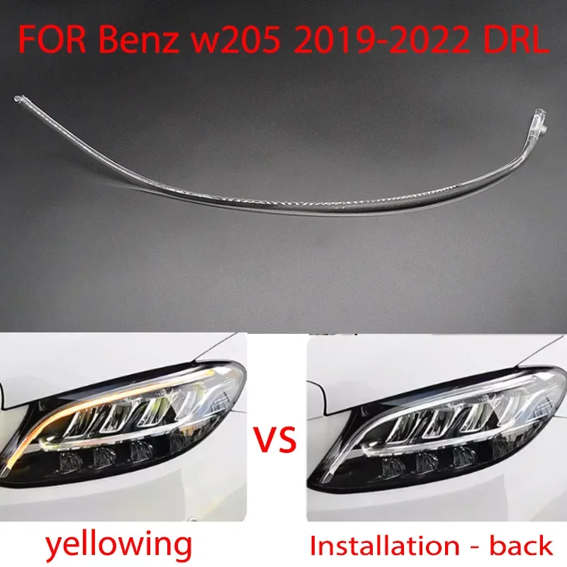 

For Mercedes-Benz C-Class W205 2019-2023 DRL Car Aperture Hernia Headlight Guide Daytime Running Light Tube LED Light Bar White