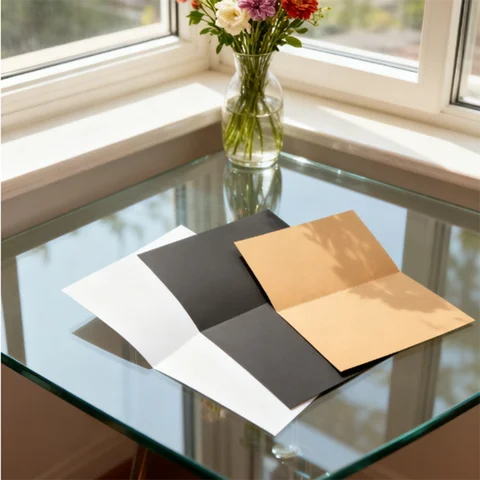 20Pcs Kraft Paper White Blank Greeting Card Retro Simple Foldable Half Folding Blank Greeting Card DIY Card