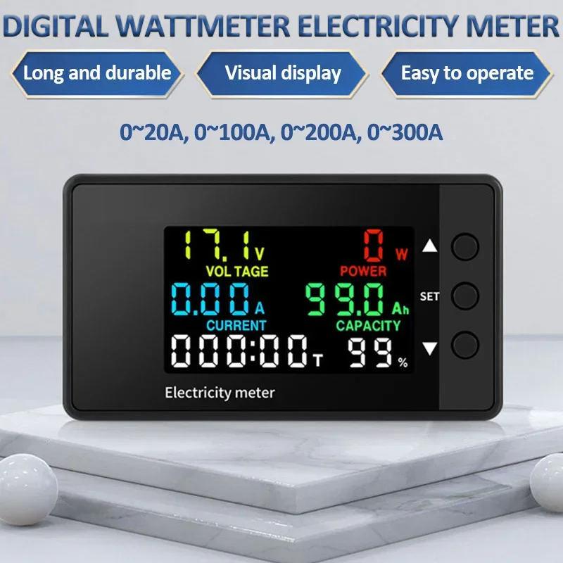 Multifunctional Digital Display DC Voltage Current Meter 6 in 1 Bidirectional Detection DC 7.5-100V AC 20-300A Electric Meter