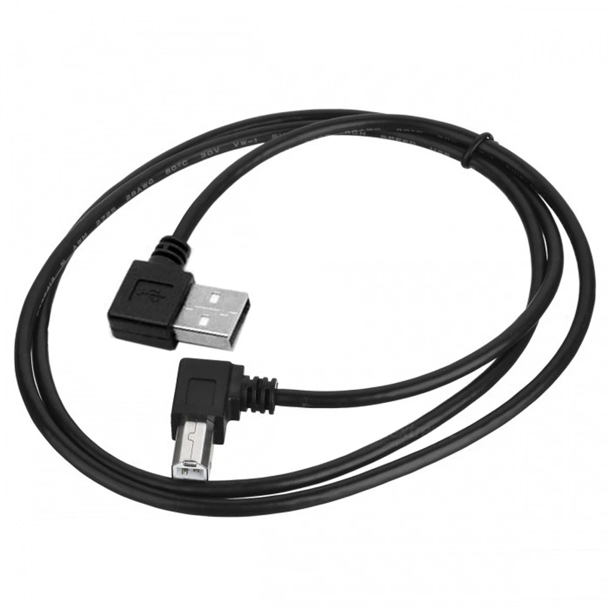 CYSM B Male Printer Scanner 90 Degree to  Right Angled USB 2.0 A Male Cable  50cm 100cm