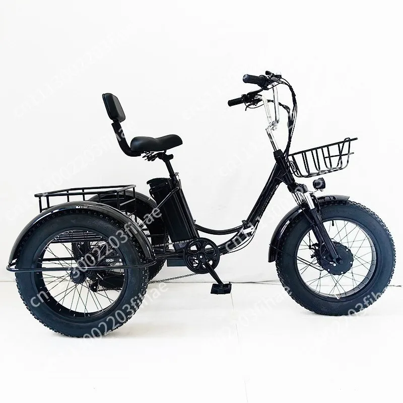 20-Inch fat tire tricycle snow tire, pedal-assisted tricycle rough tire disc brake