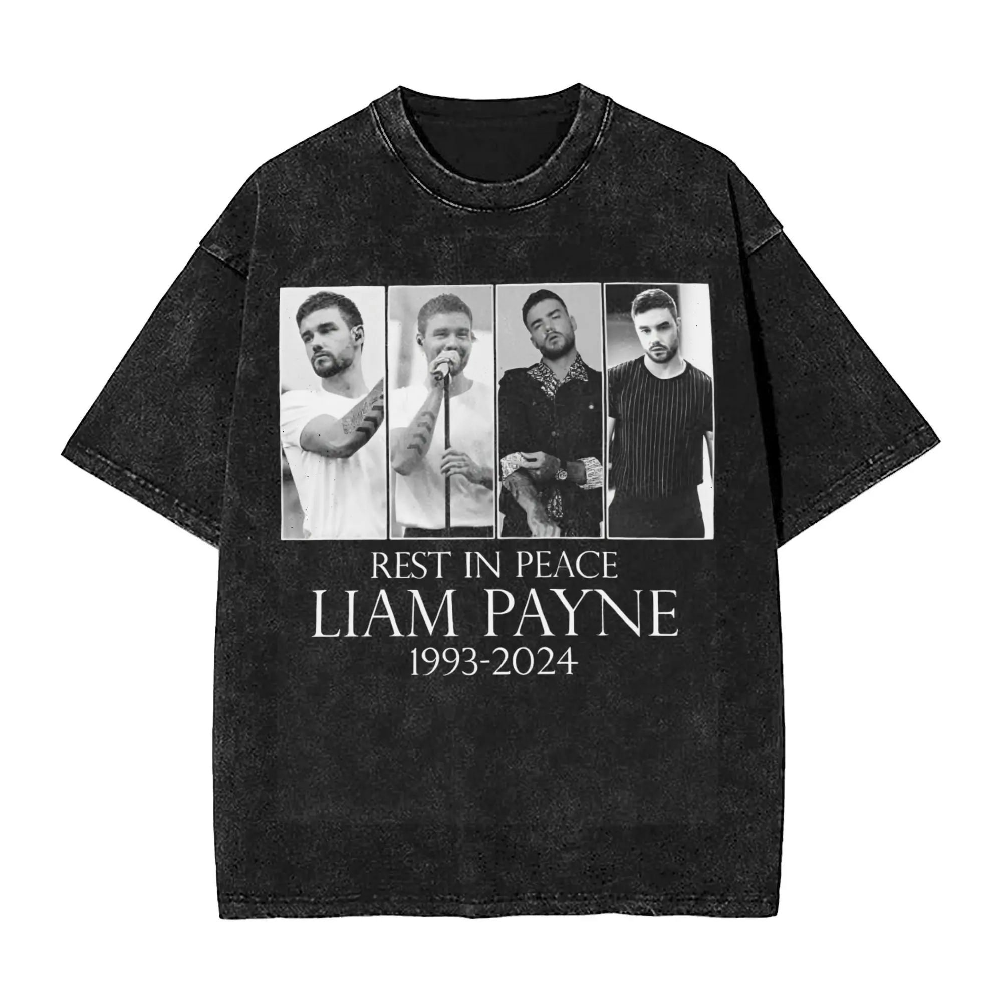 Harajuku rest in peace Liam Payne 1993-2024 Apparel T Shirt for Men Women  Washed Style Tee Shirts Clothes