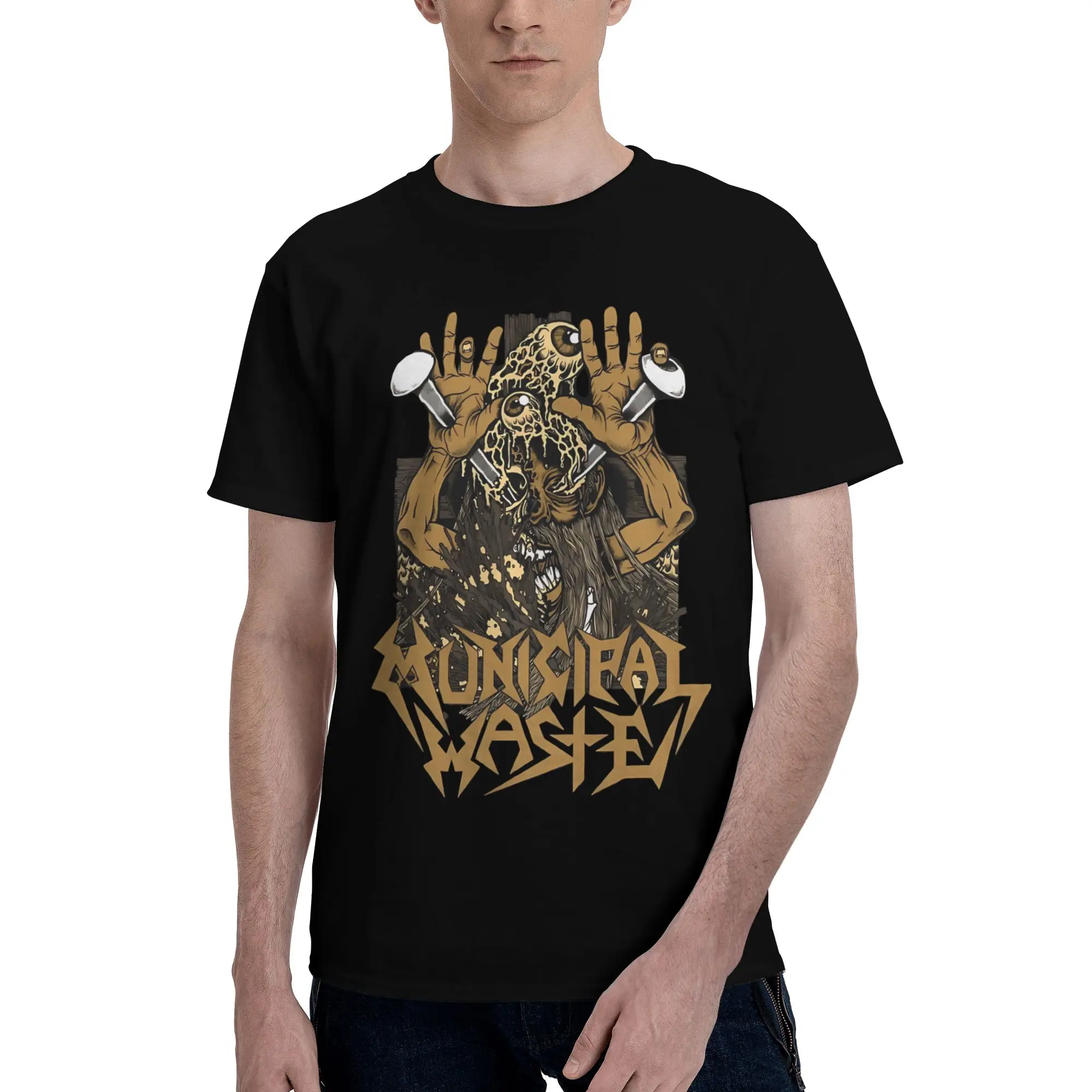 Albums Music Band American Vintage Best  Funny Graphic 100% Cotton T-Shirt Municipal Waste Tees Tops For Men