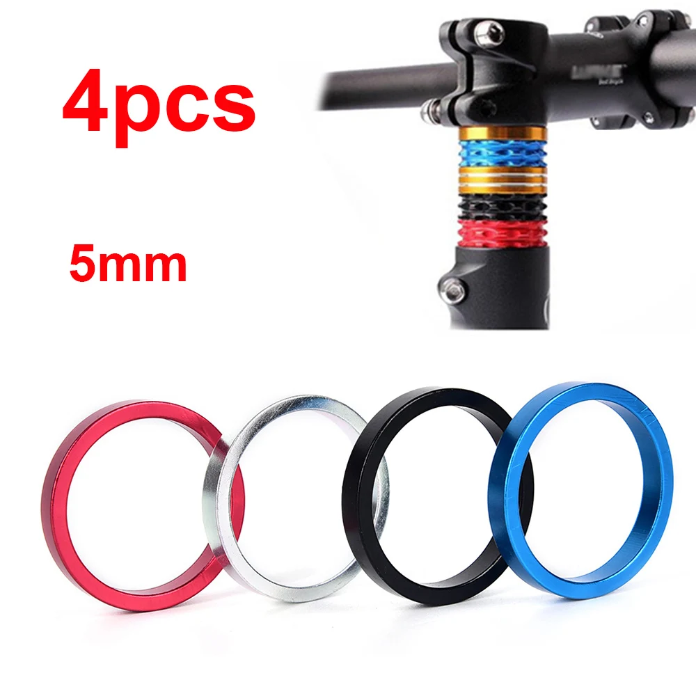 Cycling 4pcs/set Front Fork Gasket Bike Stem Handlebar Aluminum Alloy Spacer Spacing Pad Washer Bike Headset Ring