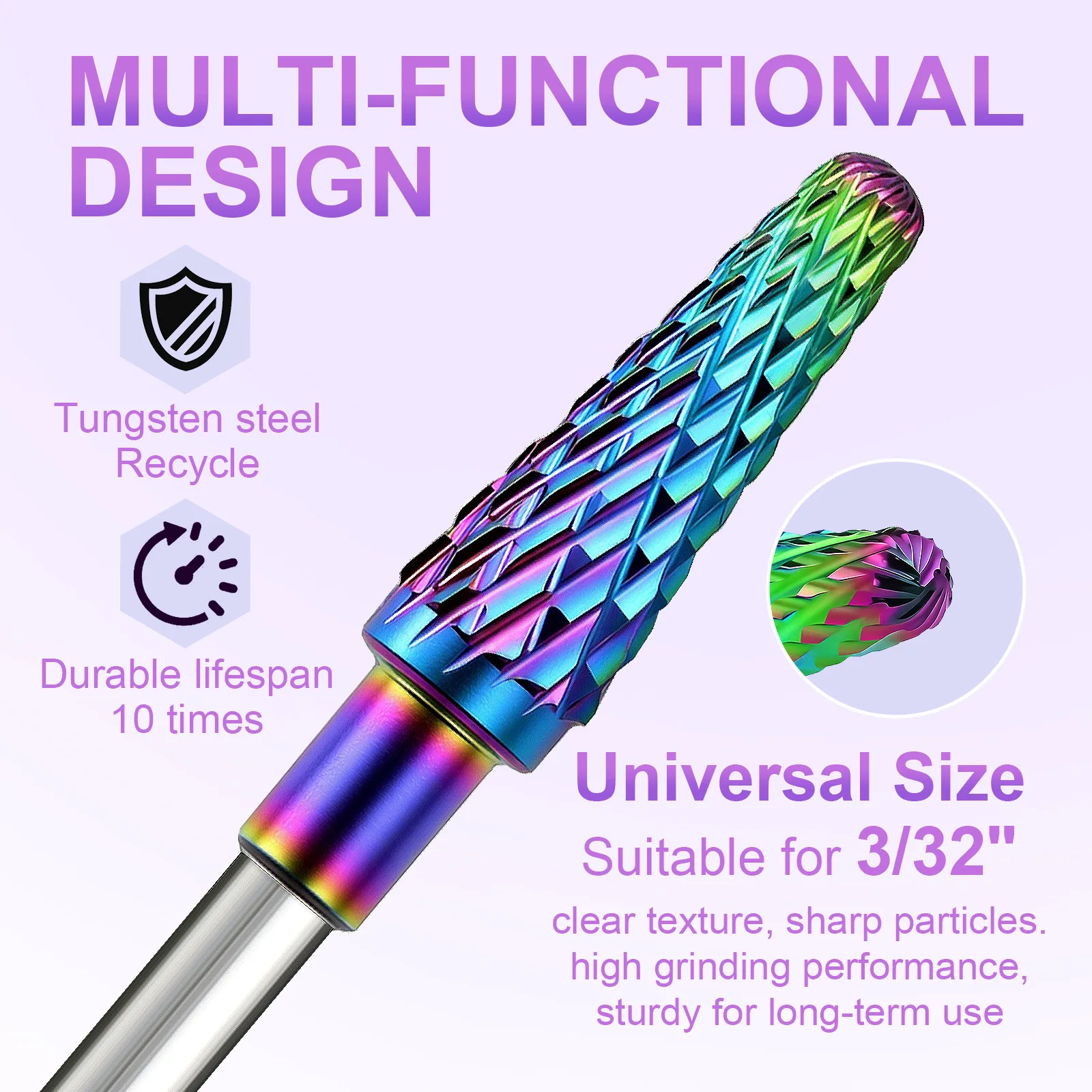 1Pcs Tungsten Carbide Nail Drill Bits Rotate Electric Milling Cutter Nail Tools For Manicure Gel Polish Remover Nail Pedicure