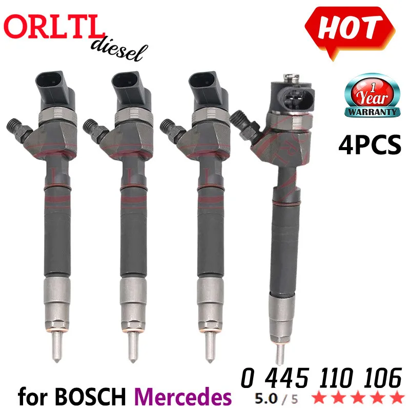 

ORLTL NEW 0445110106 Original Common Rail Injector 0 445 110 106 for Mercedes Benz Dodge 4PCS