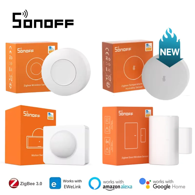 SONOFF Zigbee Dongle Plus ZBBridge Wireless Switch / Temperature Humidity / Motion / Door Sensor Works With Alexa Google Home