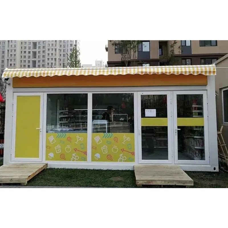 Customized Sea Container Commercial 20ft 40ft Food Bar Cafe Shipping Sea Container Coffee Shop Store with Windows for Sale
