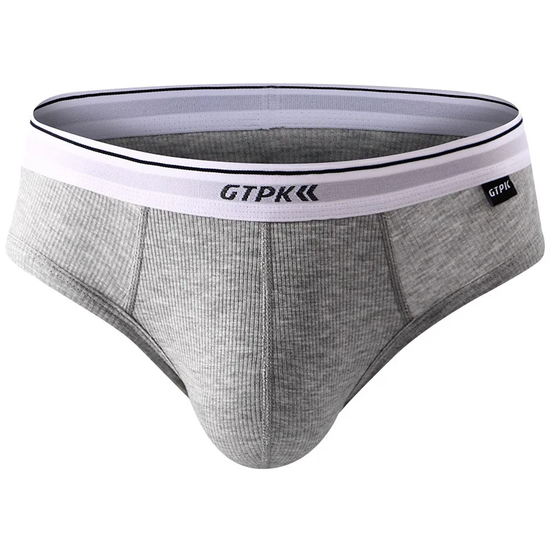 Ribbed Briefs Man Sexy Underwear U Convex Underpants Male Breathable Solid Panties Bulge Pouch Briefs Men Bikini Comfy Lingerie