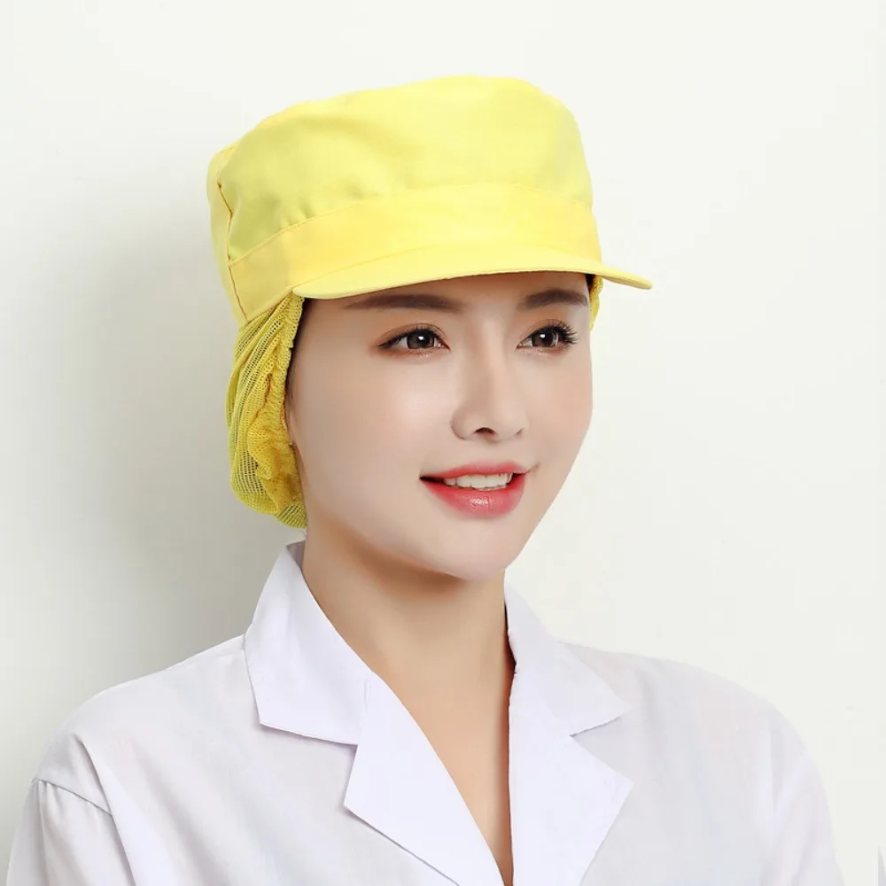 2pcs Mesh Workshop Hat Anti-hair Loss Adjustable Catering Staff Cap Full Cloth Resuable Dust Proof Work Caps Beauty Salon