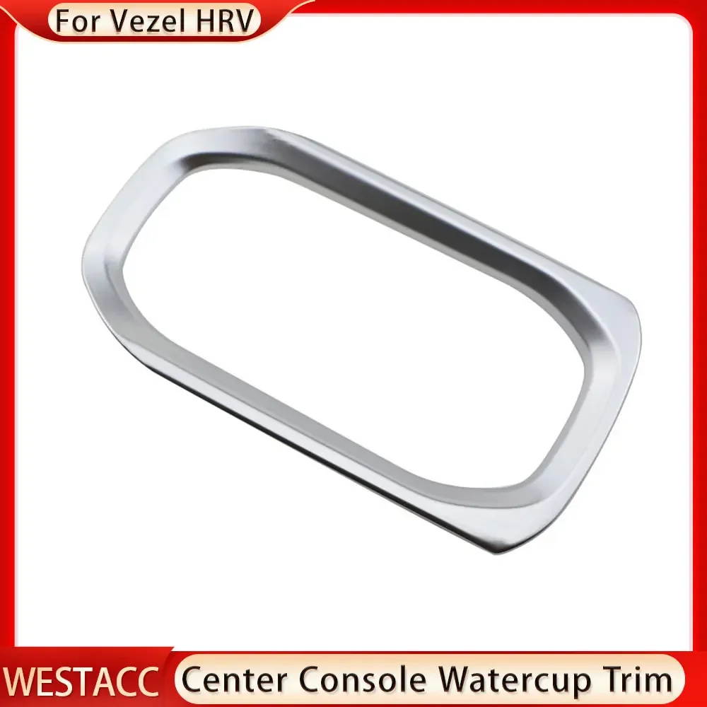 ABS Chrome Car Center Console Water Cup Cover Sticker for Honda Vezel HRV HR-V 2014 - 2020 Decoration Accessories