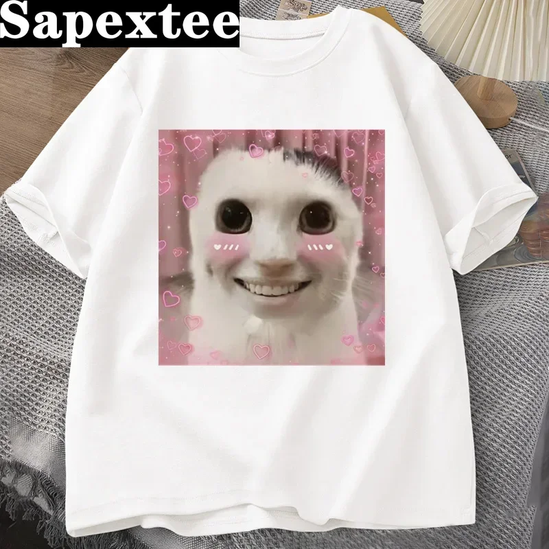 تي شيرت Goofy Ahh Cat تي شيرت Meme Dank ملعون غريب الأطوار Cringey تي شيرت للرجال والنساء حصلت على سخيفة جدًا تي شيرت Huh Cat Memebn يبكي القط