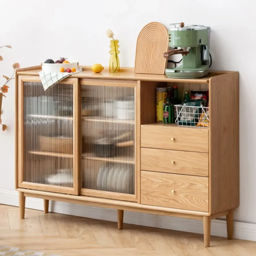 

All solid wood sideboard narrow cabinet storage kitchen lockers ultra-thin tea cabinet sideboard.