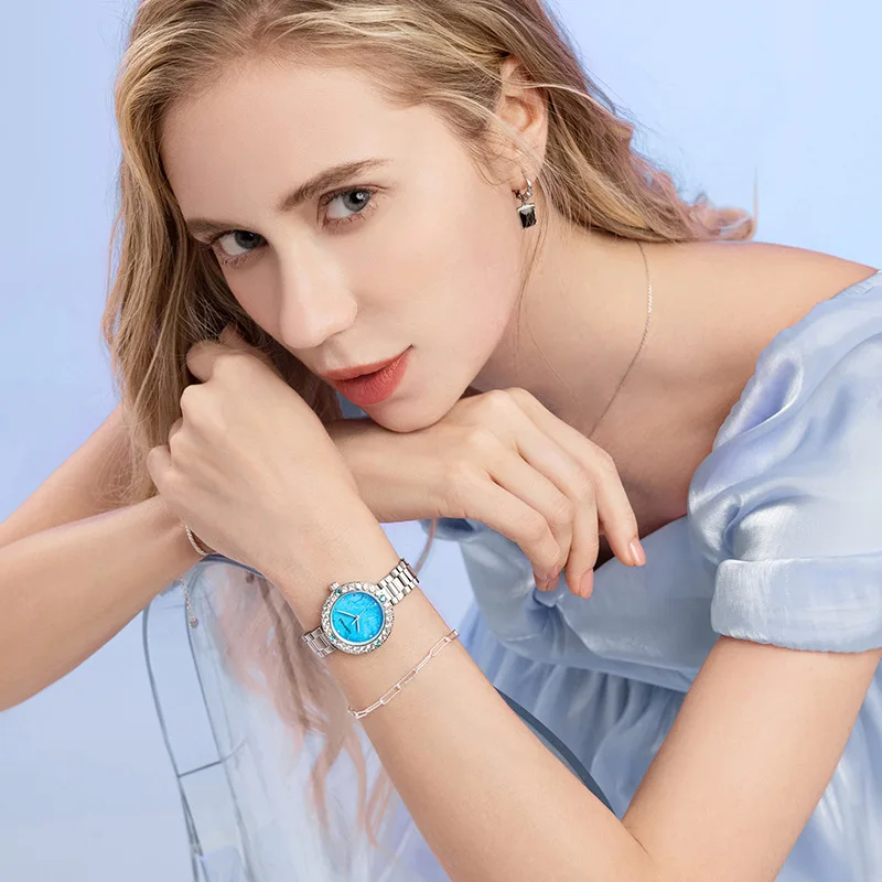 Mark Fairwhale Luxury Diamond Dial Quartz Watch for Women Waterproof Simple Casual Fashion Ladies' Clock