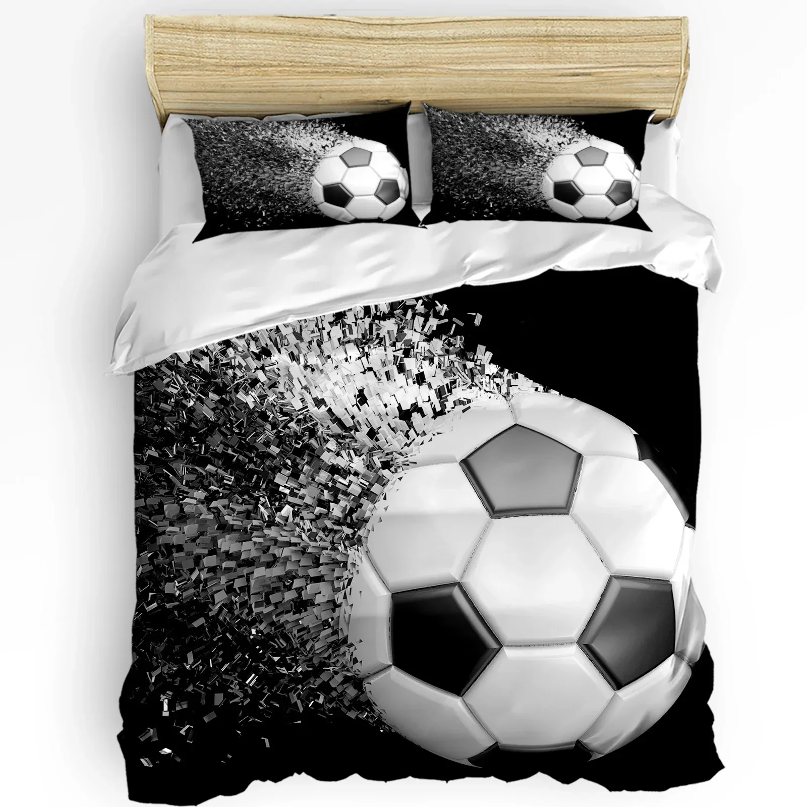 

Soccer Balls Football Design Bedding Set 3pcs Duvet Cover Pillowcase Kids Adult Quilt Cover Double Bed Set Home Textile