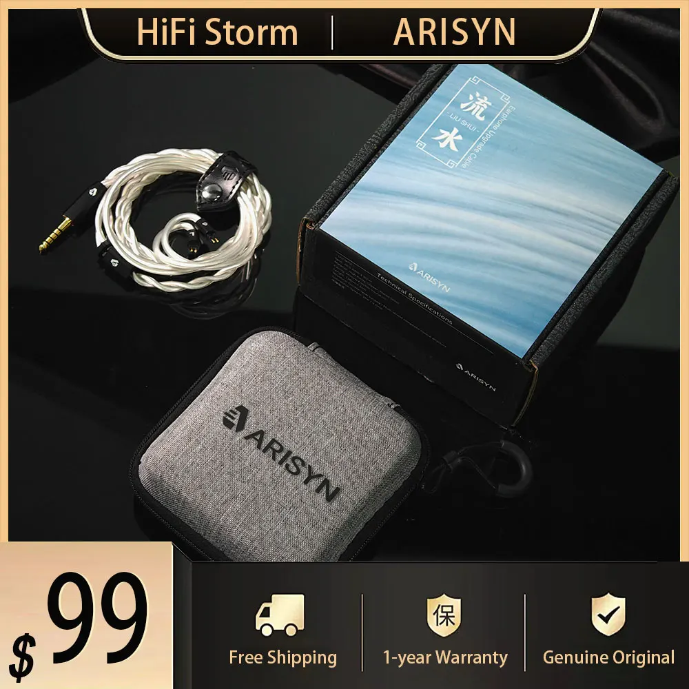 

New ARISYN LIU SHUI Earphone Upgrade Cable High Purity Copper-Plated Silver Wired Headset 0.78 2pin 4.4mm Plug In Ear Headphone