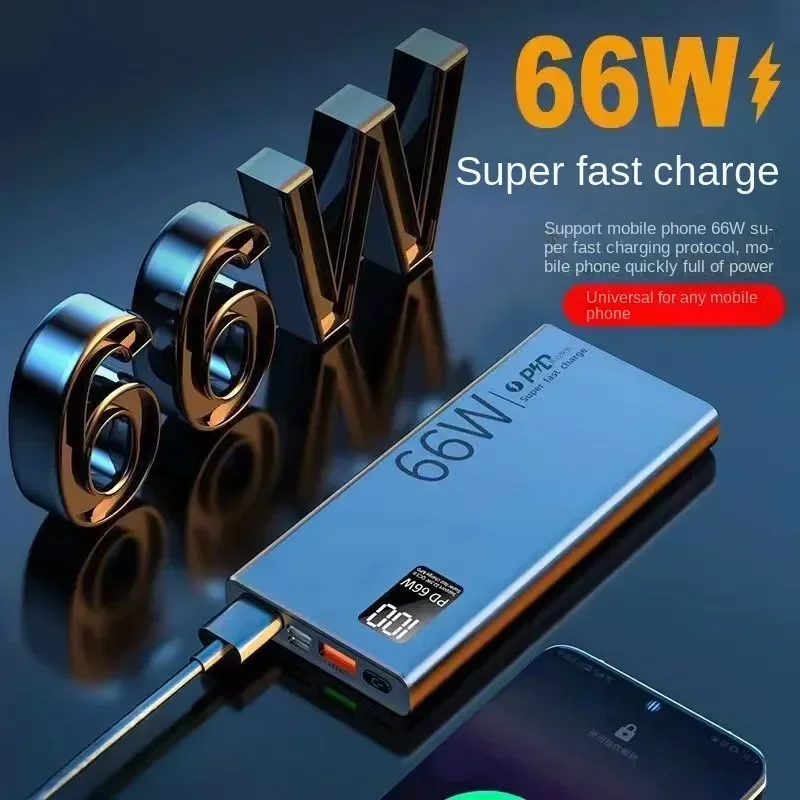 New Portable Large Capacity 50000mAh Power Bank 66W Super Fast Charging Power Bank Suitable for Xiaomi Samsung Huawei IPhone