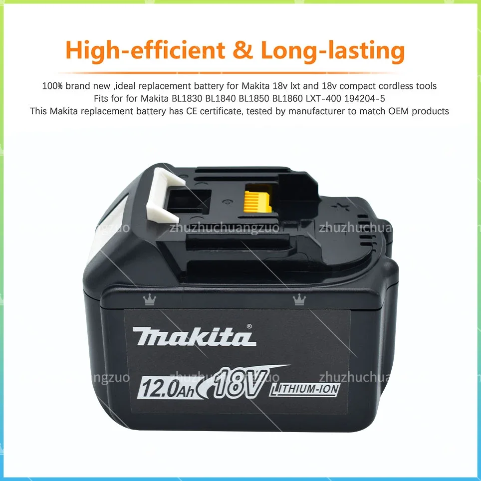 100% Original Makita Replacement 18V 18.0Ah 12.0Ah Battery For BL1830 BL1830B BL1840 BL1840B BL1850 BL1850B rechargeable battery