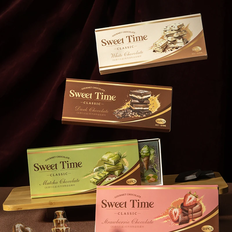 

Mr Paper 100Pcs/bag Silky Chocolate Box Series Food Box Set Material Stickers Creative Handbook Material Decorative Stickers DIY