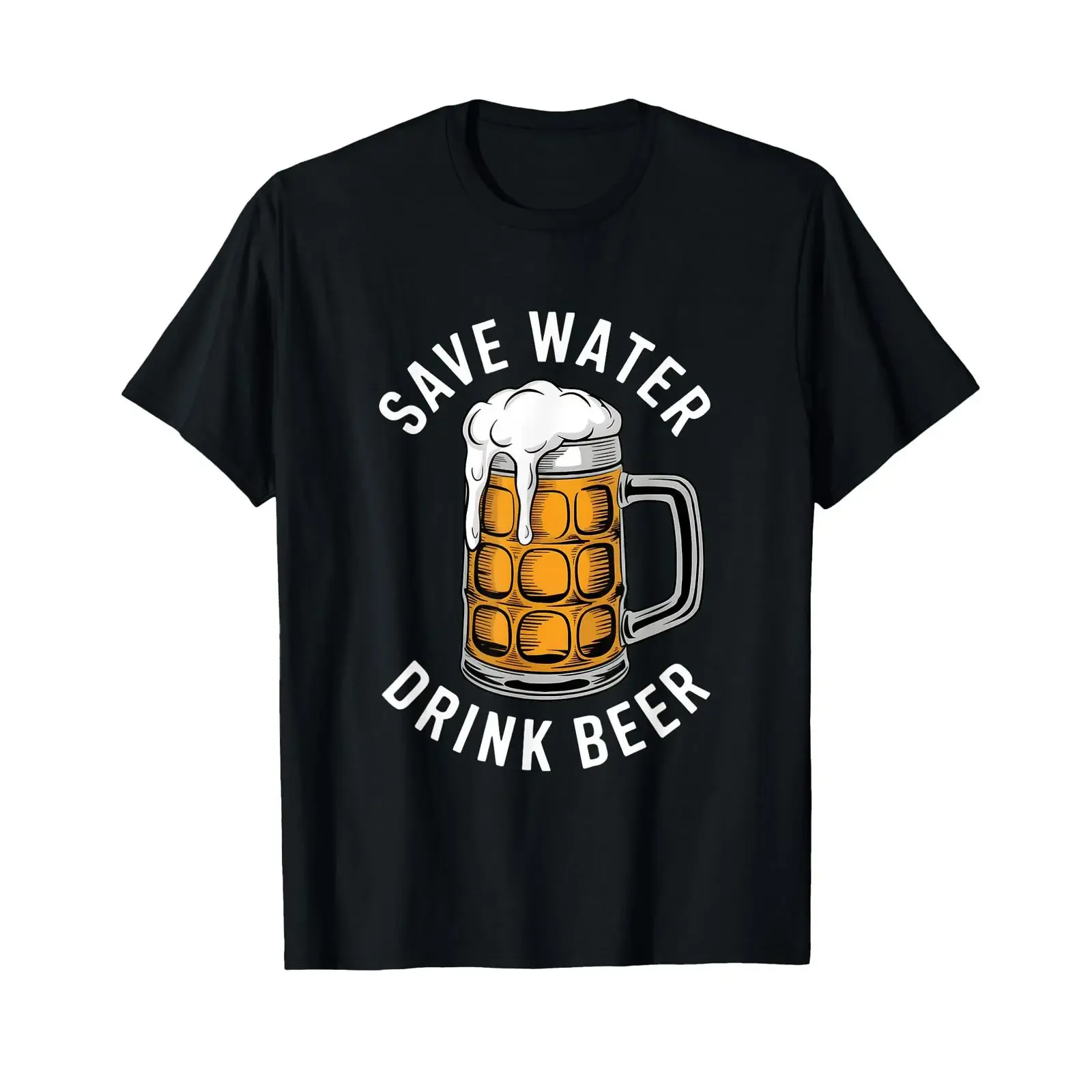 Un design amusant qui dit Save Water Drink Beer T Shirt vintage Washed Versatile Comfortable Top For Everyday Wear fashion