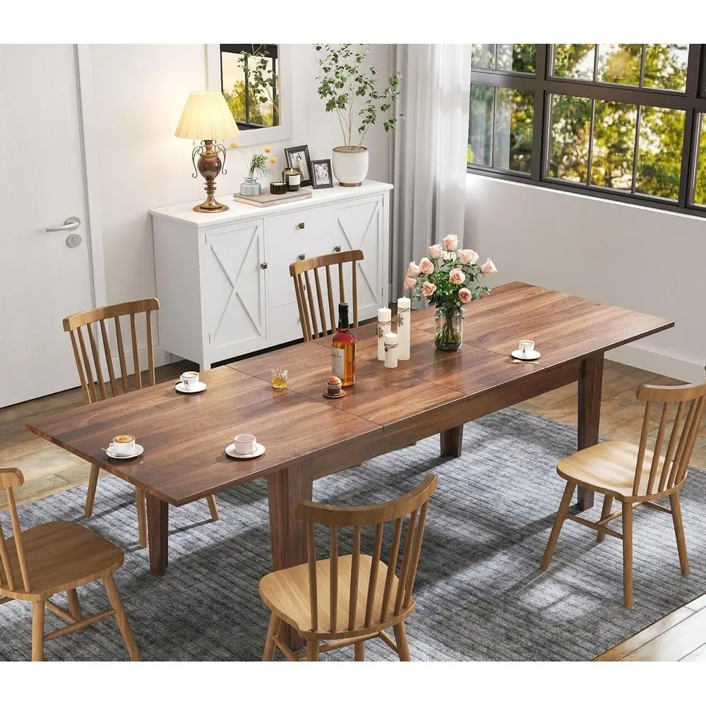 

Extended Dining Table for 6-12 People, Transforming Kitchen Table, Suitable for Large Dinners, Conferences, Home Office, Family