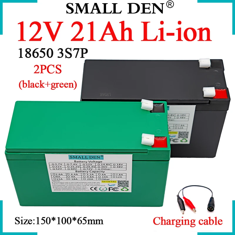 

2PCS 12V 21Ah 3S7P 18650 Lithium Battery Pack Built-in BMS Sprayer Device For Surveillance Camera Solar Equipment Spare Battery