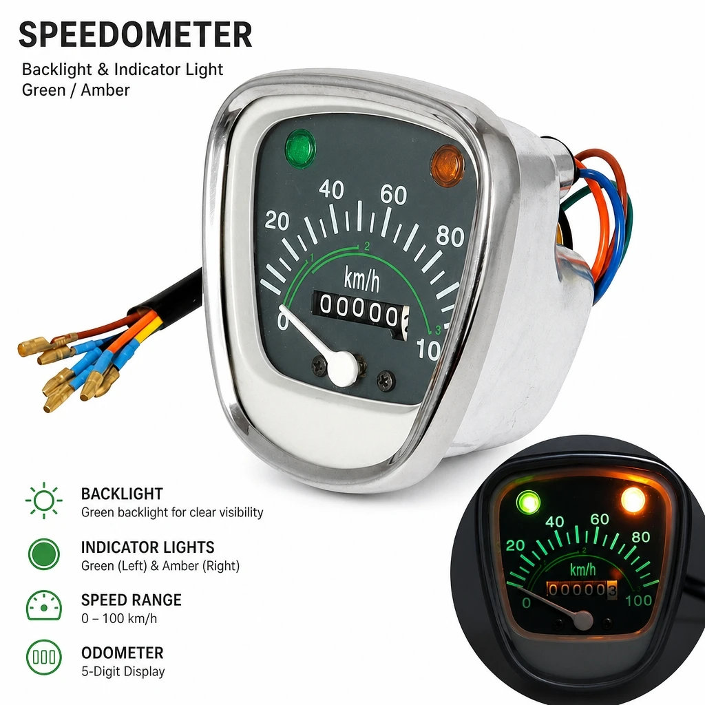 Retro Motorcycle Speedometer Odometer 0-100km/h Indicator Light Gauge For Honda C50 C70 C90 Super Cub