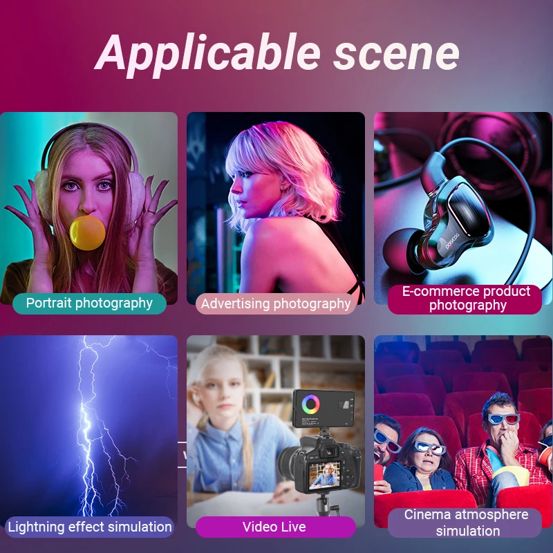 Professional Camera Photography Fill Light Handheld Portable Pocket Light Rgb Fill Light for Live Streaming Ambient Lighting