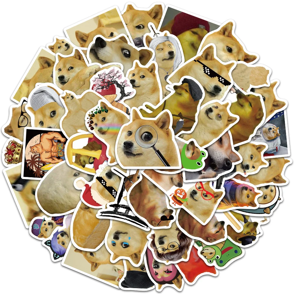 50PCS Funny Shiba Inu Dog Meme Stickers For Cars Motorcycles Furniture Children\'s Toys Luggage Skateboards