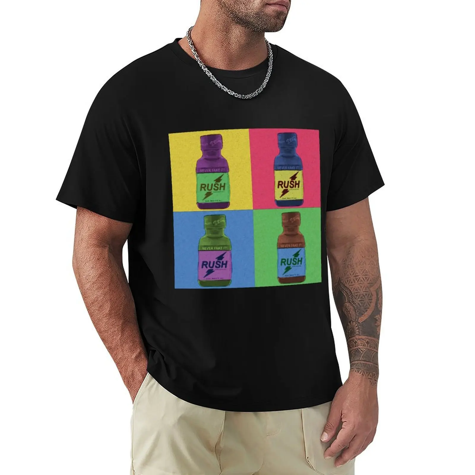 Poppers Pop Art Amyl T-Shirt Soft Stretch Short Sleeve Top