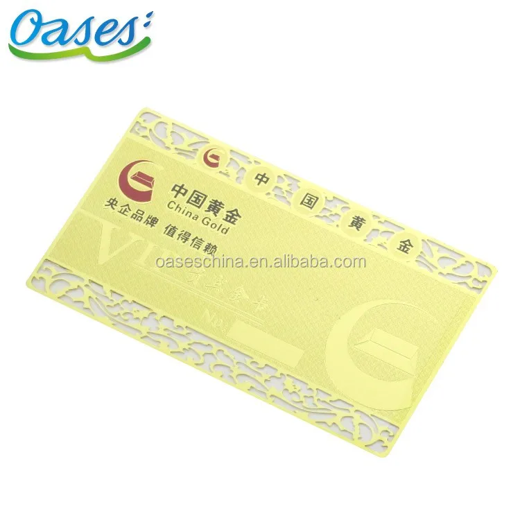 Customized query Chemically Etched Durable Corrosion Resistant Gold Metal Business Card