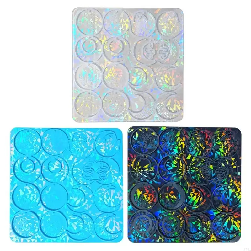 

97BA Crystal Moon Pendants Silicone Mold Perfect Resin Pendant Mould for Jewelry Making and Home Styling