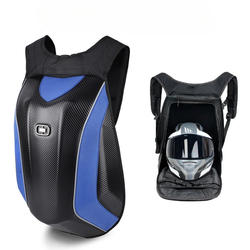 

For Yamaha KMT BMW Honda Carbon Kawasaki Ducati Fiber Pattern Motorcycle Riding Backpack Dual-Shoulder Rider Helmet Bag