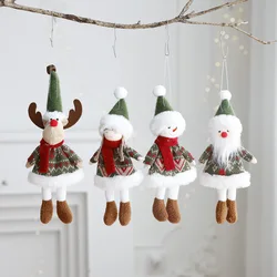 Christmas decoration fabric doll small figurine pendant plush elk Santa Claus snowman Christmas tree decorations