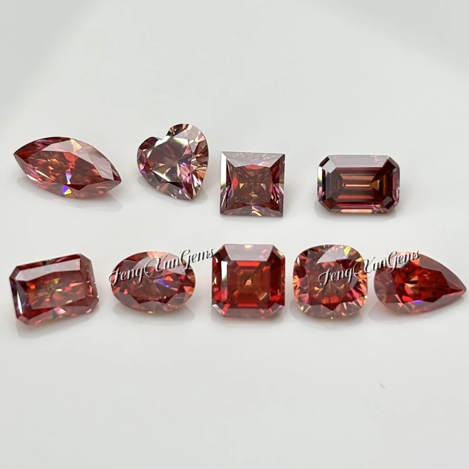 Watermelon Red 0.5~5ct Shining Moissanite With GRA Certificate Lab Grown Loose Gems Oval/Round/Princess  For Jewelry