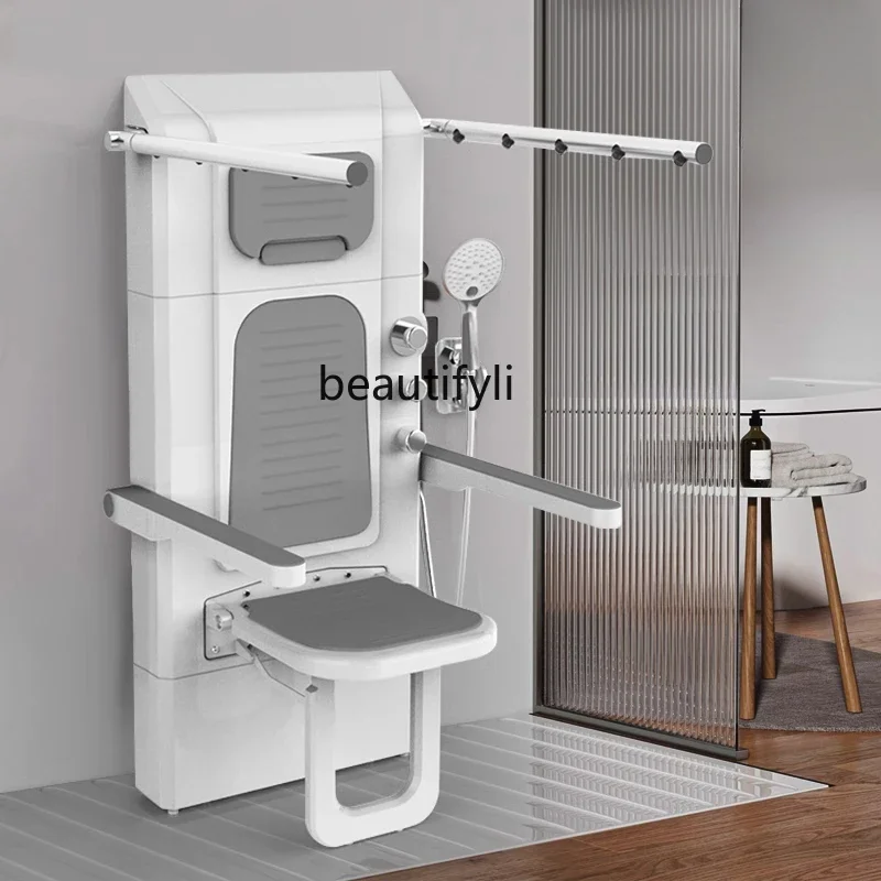 LJYDoccia termostatica Seduta Bagno seduto multifunzionale a parete per سابقًا المتاح da bagno Sedia bracciolo doccia pieg #2